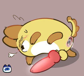 animal_genitalia animal_penis anus balls bodily_fluids canine_genitalia canine_penis cum cum_in_ass cum_inside erection feral gaping gaping_anus genital_fluids genitals knot male penis simple_background solo tail toony yellow_body clash_of_critters farlight_(company) lilith_games canid canine mammal tatari_(clash_of_critters) digital_media_(artwork) hi_res