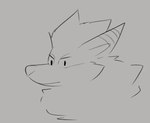 ambiguous_gender angry dialogue fur grey_background open_mouth simple_background solo tuft roy_arashi nintendo pokemon arcanine generation_1_pokemon pokemon_(species) animated headshot_portrait monochrome portrait short_playtime