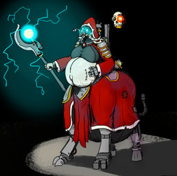 adeptus_mechanicus axe cybernetic_arm cybernetic_limb cybernetics female machine magic_user pregnant psyker solo tech_priest vwpologt mayternity_2026 warhammer_(franchise) warhammer_40000 cyborg humanoid taur