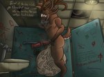 animal_genitalia animal_penis anthro antlers bathroom bathroom_wall bone bones_in_balls bones_in_cum cock_vore cruel_pred death equine_genitalia equine_penis fatal_vore genitals graffiti graffiti_on_wall horn horror_(theme) male multi_eye penile penile_spines penis profanity public_restroom restroom_stall size_difference solo text toilet toilet_use vore darkbuckforest mythology danny_(darkbuckforest) cryptid deer dragon mammal monster mythological_creature mythological_scalie not_deer scalie wingless_dragon english_text hi_res story story_in_description