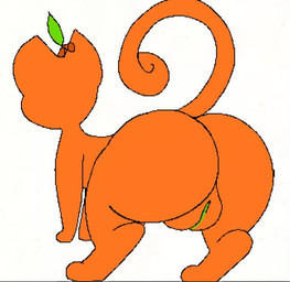 all_fours big_butt big_pussy butt curling_tail female feral genitals leaf leaf_on_head looking_away orange_body orange_ears orange_legs orange_paws orange_tail plump_labia presenting presenting_to_viewer presenting_vulva shaking_butt solo tail twerking vulva alpog21_(artist) trod domestic_cat felid feline felis mammal animated no_sound short_playtime webm