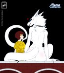 anthro big_breasts blue_eyes blush breasts butt collar duo female heart_symbol horn nude size_difference smile tail text wide_hips walter_sache meera human mammal synx 2013 absurd_res dated digital_media_(artwork) hi_res
