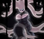 areola big_breasts black_background blue_eyes bound breasts empty_eyes female non-mammal_breasts not_furry plant simple_background solo wrappings yoshimister hollow_knight team_cherry white_lady_(hollow_knight) elemental_creature flora_fauna featureless_(disambiguation) absurd_res hi_res