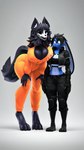 anthro big_breasts blue_body blue_fur breasts duo female forearms fur glistening glistening_breasts leaning leaning_forward leaning_on_another scaled_forearms scaled_legs scales teasing conditional_dnp domibun cryptiacurves_(modeler) scp_foundation mal0 scp-1471-a lagomorph leporid mal0_(species) mammal rabbit 3d_(artwork) absurd_res digital_media_(artwork) hi_res source_filmmaker_(artwork)