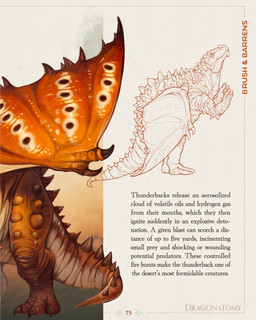 3_toes ambiguous_gender arm_spikes back_spikes claws countershade_tail countershading elbow_spikes feet feral finger_claws head_spikes membrane_(anatomy) membranous_wings mouth_closed on_hind_legs orange_body orange_wings page_number side_view simple_background solo species_information spiked_tail spikes spikes_(anatomy) tail tan_body tan_countershading text toe_claws toes white_background wing_claws wings christopher_stoll dragonatomy dinosaur prehistoric_species reptile scalie 2025 absurd_res copyright_name english_text hi_res line_art