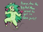 anthro clitoris female flat_chested fur genitals green_body green_fur green_hair hair long_hair looking_at_viewer nipples nude open_mouth presenting presenting_pussy pussy simple_background solo spread_legs spreading text young young_anthro danslittlefurs cartoon_network ok_k.o.!_let's_be_heroes fink_(ok_k.o.!_lbh) mammal murid murine rat rodent english_text hi_res