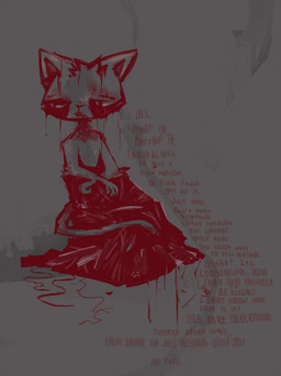 ambiguous_gender anthro solo tail text vent_art naircat domestic_cat felid feline felis mammal 2015 digital_drawing_(artwork) digital_media_(artwork) english_text restricted_palette