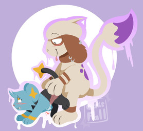 ambiguous_gender ambiguous_penetrated ambiguous_penetration anthro black_body black_fur black_paws blue_body blue_fur blue_paws blush bodily_fluids cum cum_inside drooling duo ear_piercing feral from_behind_position fur genital_fluids genitals larger_male male male/ambiguous male_penetrating male_penetrating_ambiguous markings pale_body pale_fur penetration penis piercing purple_markings ring_piercing saliva sex size_difference smaller_ambiguous smile smirk smug smug_face tongue tongue_out yellow_markings 11oaksfall11 nintendo pokemon generation_2_pokemon generation_4_pokemon pokemon_(species) shinx smeargle