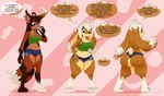 ahoge bottomwear brown_body brown_fur brown_hair butt chest_tuft cinnamon_bun cinnamon_bun_hair clothing cream_hair crumbs denim denim_bottomwear denim_clothing denim_shorts eating female food food_transformation fur green_clothing green_shirt green_tank_top green_topwear hair inner_ear_fluff multicolored_body multicolored_fur multicolored_tail pastry pawpads pink_pawpads shirt shorts solo solo_focus species_change species_transformation tail tank_top topwear transformation tuft mentalcrash canid canine food_creature lagomorph leporid mammal rabbit raccoon_dog tanuki absurd_res hi_res sequence