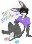 anal anal_penetration anthro anus balls blush bottomless clothed clothing egg egg_bulge egg_from_ass egg_inflation eyewear genitals glasses holiday_message holidays male oviposition penetration solo text the-narutoshi easter aalto_eskola lagomorph leporid mammal rabbit english_text