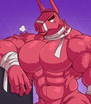 5_fingers abs anthro arm_tuft bandage bandaged_arm bandaged_face bandaged_neck bandaged_wrist bandages_only biceps big_biceps big_deltoids big_muscles big_pecs black_eye_patch black_eyebrows black_eyewear bodily_fluids body_tuft breath crotch_lines dark_eyebrows deltoids eye_patch eyebrows eyewear face_wraps fingers forearm_muscles front_view glistening glistening_arms glistening_body glistening_chest glistening_fingers glistening_hands gradient_background half-closed_eyes hand_on_butt hand_on_own_butt holding_butt huge_deltoids huge_muscles huge_pecs humanoid_hands hyper hyper_biceps hyper_deltoids hyper_muscles hyper_pecs latissimus_dorsi lieutenant light light_arms light_bandages light_body light_chest light_ears light_face light_fingers light_hands light_head light_legs light_neck looking_aside looking_away male manly mature_anthro mature_male military monotone_arms monotone_bandages monotone_body monotone_chest monotone_eye_patch monotone_eyewear monotone_face monotone_hands monotone_head monotone_legs monotone_neck mostly_nude mostly_nude_anthro mostly_nude_male muscular muscular_anthro muscular_arms muscular_male narrowed_eyes navel neck_muscles neck_tuft neck_wraps no_irises nude_animate_inanimate nude_anthro nude_male obliques panting pecs pinata pink_arms pink_body pink_chest pink_ears pink_face pink_fingers pink_hands pink_head pink_legs pink_light pink_neck pose purple_background serratus simple_background simple_lighting soldier solo standing sweat sweatdrop thick_arms thick_eyebrows thick_fingers thick_neck three-quarter_view toony trapezius tuft v-cut warrior white_bandages white_wraps wraps wrist_wraps juggermelon epic_games fortnite lt._john_llama animate_inanimate camelid living_pinata llama mammal 2021 cel_shading colored cool_colors digital_drawing_(artwork) digital_media_(artwork) half-length_portrait hi_res lighting pink_theme portrait shaded simple_shading