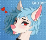 ambiguous_form female heart_symbol shy solo falleon canid canine canis jackal mammal mila_(disambiguation) absurd_res headshot_portrait hi_res portrait