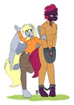 anthro anthrofied blonde_hair blue_eyes cataract clothing cuff_(restraint) duo eye_scar facial_scar female fur gem grey_body grey_fur hair horn prison_uniform prisoner purple_body purple_fur purple_tail restraints scar shackles size_difference tail wings yellow_eyes yellow_tail redxbacon friendship_is_magic hasbro my_little_pony my_little_pony:_the_movie_(2017) mythology derpy_hooves_(mlp) tempest_shadow_(mlp) equid equine mammal mythological_creature mythological_equine pegasus unicorn hi_res