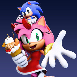 anthro blue_hair dessert duo female food green_eyes hair ice_cream looking_at_viewer male pink_hair size_difference smile hunicrio sega sonic_the_hedgehog_(series) amy_rose sonic_the_hedgehog eulipotyphlan hedgehog mammal 1:1 3d_(artwork) digital_media_(artwork) hi_res