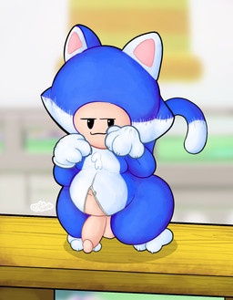 balls belly blue_body blue_fur cat_costume cat_suit_(mario) chest_tuft clothing costume erection fur genitals gloves handwear humanoid_genitalia humanoid_penis male navel paw_gloves paw_pose penis pose slightly_chubby slightly_chubby_male solo tail tuft unzipped zipper pincoosh mario_bros nintendo super_mario_3d_world humanoid toad_(mario) digital_media_(artwork) hi_res signature