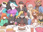 anthro birthday birthday_cake bovid_horn cake caprine_horn dessert eyewear female food glasses group horn male ram_horn smile sp4evar_(artist) hasbro my_little_pony bilberryfryst cthulhu-kun_(character) eugeniamilros eugeniy_g eugeniyburnt_(character) knil_(character) mintredpanda okti_wolfik sly_the_pony_(character) thicc_cheese ailurid bovid canid canine canis caprine coyote equid equine fox horse human hybrid mammal pony red_fox red_panda sergal sheep silver_fox true_fox voogaroo 4:3