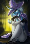 anthro bodysuit cape clothed clothing cosplay curved_horn female hat headgear headwear horn latex ponysuit skinsuit solo tight_clothing stirren friendship_is_magic hasbro my_little_pony mythology trixie_(mlp) equid equine mammal mythological_creature mythological_equine unicorn male_(lore)