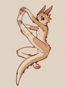 2_horns anthro arm_tuft bent_leg biped blush blush_lines blushing_at_viewer breasts butt claws closed_smile countershade_fur countershade_legs countershade_neck countershade_tail countershade_torso countershading elbow_tuft eyebrows featureless_breasts featureless_crotch feet female female_anthro finger_claws fingers foot_grab front_view fur fur_tuft glistening glistening_eyes hip_tuft holding_leg holding_raised_leg horn humanoid_hands knee_tuft leg_tuft long_tail looking_at_viewer mouth_closed multicolored_body multicolored_fur nude nude_anthro nude_female pose raised_leg simple_background slim slim_anthro slim_female small_breasts smile smiling_at_viewer solo spiked_tail spikes spikes_(anatomy) straight_arms straight_leg tail tasteful_nudity three-quarter_view toe_claws toes tuft yshanii unknown_species 2026 digital_drawing_(artwork) digital_media_(artwork) full-length_portrait hi_res portrait