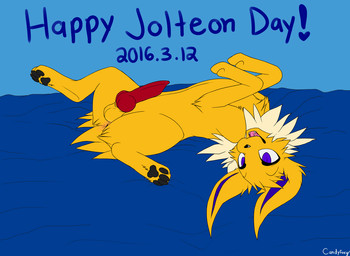 2016 animal_genitalia animal_penis anus balls black_pawpads blue_eyes candyfoxy canine_penis eeveelution erection feral fur jolteon knot lying male nintendo on_back open_mouth pawpads penis pokémon solo spread_legs spreading text video_games yellow_fur

Rating: Explicit
Score: 8
User: Raria
Date: March 17, 2016