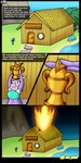 anthro bottomwear breasts building clothing destruction dialogue explosion female fire goo_hair hair house pseudo_hair small_breasts solo text tight_clothing al_gx nintendo pokemon pearl_(al_gx) generation_6_pokemon goo_creature pokemon_(species) sliggoo absurd_res comic english_text hi_res story