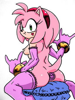 blush breasts butt buttplug female looking_at_viewer nipples pillow pink_body plug_(sex_toy) sex_toy simple_background sitting smile solo spread_legs spreading tail randomguy999 sega sonic_the_hedgehog_(series) amy_rose eulipotyphlan hedgehog mammal hi_res