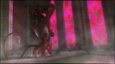 bath big_breasts breasts bubble butt female foam hands_behind_head horn not_furry nude red_body red_scales scales side_boob soap solo steam swimming_pool water wet window janner3d ezria demon humanoid scalie 16:9 3d_(artwork) digital_media_(artwork) hi_res story story_in_description widescreen