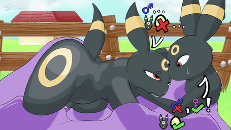 abdominal_bulge ambiguous_gender anal anthro black_body breed dark_body dark_fur duo eye_roll fast_sex fence finger_in_mouth fur genitals intersex intersex/male intersex_penetrating intersex_penetrating_male male male_penetrated penetration penis pokemon_daycare red_eyes sex slime sillaryt nintendo pokemon ditto_(pokemon) eeveelution generation_1_pokemon generation_2_pokemon goo_creature pokemon_(species) umbreon 16:9 2d_animation animated frame_by_frame hi_res short_playtime sound widescreen
