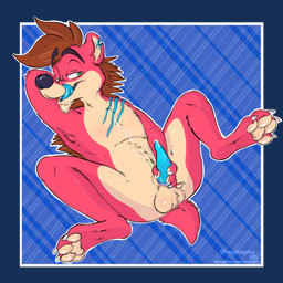 anthro ball_tuft balls blue_penis blue_tongue bodily_fluids brown_quills cum cum_on_chest cum_on_self digit_ring ejaculation feet fur genital_fluids genitals green_eyes hand_on_own_penis hand_on_penis hindpaw jewelry licking licking_lips male masturbation notched_ear oral pawpads paws penis pink_body pink_fur quills_(anatomy) ring scar solo tongue tongue_out tuft wedding_ring coolskeltal95 falcy_hedgehog eulipotyphlan hedgehog mammal 1:1 alpha_channel hi_res