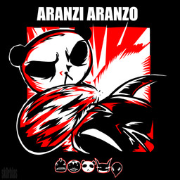 album_redraw anthro black_border border duo parody slap sk0rbias kmfdm symbols_(kmfdm) bear giant_panda mammal 1:1 album_cover black_and_white_and_red cover hi_res restricted_palette