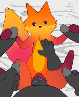 animal_genitalia animal_vulva bed bed_sheet bedding bestiality black_nose bodily_fluids canine_genitalia canine_vulva erection female feral feral_on_bottom first_person_view fur furniture gangbang genitals glans group group_sex hand_on_chest handjob humanoid_genitalia humanoid_penis looking_pleasured lying male male/female masturbation mouthless narrowed_eyes on_back on_bed orange_body orange_ears orange_fur orange_tail penetration penile penile_masturbation penis purple_eyes quadruped red_paws sex solo_focus sweat tail vaginal vaginal_penetration vulva naughtyfey third-party_edit mozilla kit_(mozilla_firefox) canid canine fox human mammal 2026 absurd_res hi_res
