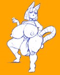 anthro big_breasts big_bulge big_nipples biped bottomwear breasts bulge claws clothed clothing crossgender curvy_anthro curvy_figure curvy_gynomorph curvy_intersex detailed_bulge finger_claws front_view ftg_crossgender fti_crossgender genital_outline gynomorph hair hand_on_hip humanoid_hands intersex loincloth looking_at_viewer nipples open_mouth orange_background penis_outline short_hair simple_background solo standing thick_thighs three-quarter_view topless voluptuous voluptuous_anthro voluptuous_gynomorph voluptuous_intersex wide_hips yapan animal_crossing nintendo ankha_(animal_crossing) domestic_cat felid feline felis mammal digital_media_(artwork) full-length_portrait portrait sketch