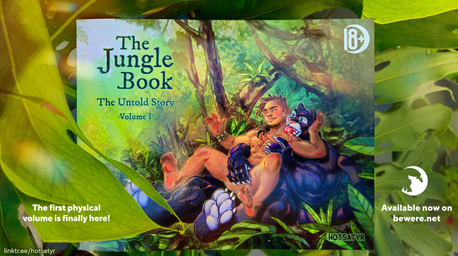 4_toes 5_fingers 5_toes anthro anthrofied biceps big_muscles biped black_body black_eyebrows black_lips black_text blue_eyes blush bodily_fluids bracelet bracelet_only brown_eyebrows brown_facial_hair brown_goatee brown_hair chest_scar claws comic_book countershade_face countershade_hands countershade_snout countershading day dripping duo erection eye_markings eyebrows eyes_closed facial_hair fangs feet finger_claws fingernails fingers forest forest_background fur goatee grabbing_from_behind grass grin hair hand_on_another's_chest hand_on_another's_crotch hand_on_chest hand_on_crotch happy hindpaw huge_muscles human_on_anthro humanoid_hands imminent_sex india interspecies iris jewelry jungle larger_anthro larger_male leaf leaves_on_ground licking licking_another licking_partner light lips long_tail lying lying_on_another lying_on_ground male male/male male_anthro male_human male_on_anthro male_on_human markings medium_hair monotone_body monotone_hair monotone_skin multicolored_body muscular muscular_anthro muscular_arms muscular_human muscular_male nails nipples nude nude_anthro nude_human nude_male on_back on_ground open_mouth outside patreon_username pawpads paws pecs pink_blush pink_lips pink_nipples pink_nose pink_scar pink_tongue plant plantigrade plantigrade_pawpads printed_artwork pupils relaxing saliva saliva_drip saliva_on_arm saliva_string scar shoulder_lick sidecut size_difference smaller_human smaller_male smile snout soles sunlight sweat sweatdrop sweaty_legs tail tan_body tan_fingernails tan_nails tan_skin tan_toenails teeth text toe_claws toenails toes tongue tongue_out tree two_tone_body vein veiny_arms veiny_legs veiny_muscles white_body white_claws white_countershading white_markings white_pawpads white_sclera white_text yellow_text hotsatyr mowgli_(film) patreon the_jungle_book bagheera_(jungle_book) mowgli felid feline human mammal panthera pantherine absurd_res artist_name comic cover_art digital_media_(artwork) english_text hi_res lighting shaded url