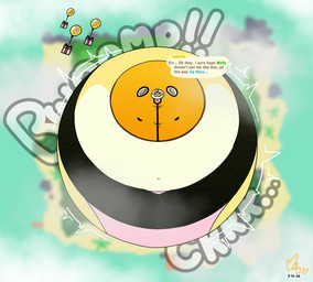 accessory air_inflation anthro bell bell_accessory belly belly_expansion big_belly black_bottomwear black_clothing black_nose black_sclera black_skirt blonde_hair blurred_background body_inflation bottomwear cardigan clothing cloud creaking dialogue expansion female floating gift hair hair_accessory hairband huge_belly hyper hyper_belly hyper_inflation immobile inflation island motion_lines multicolored_body navel onomatopoeia panties pink_clothing pink_panties pink_underwear power_balloon red_hairband round_body sea skirt solo sound_effects speech_bubble spherical_inflation sunken_head sunken_limbs swelling text tight_clothing topwear two_tone_body underwear vest water white_body white_eyes yellow_body yellow_cardigan yellow_clothing yellow_topwear yellow_vest mellybelle_(artist) animal_crossing mario_bros nintendo isabelle_(animal_crossing) canid canine canis domestic_dog mammal shih_tzu toy_dog 2026 colored dated digital_media_(artwork) english_text hi_res signature