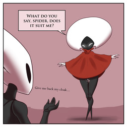 after_sex anthro bodily_fluids border cloak clothing cum duo female genital_fluids genitals leaking_cum leaking_precum naughty_face nude precum text vulva white_border darkmageorigin hollow_knight:_silksong hollow_knight_(franchise) team_cherry hornet_(hollow_knight) lace_(hollow_knight:_silksong) arthropod 1:1 2026 english_text hi_res