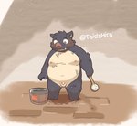 anthro balls belly blush genitals male nipples overweight penis solo young young_anthro young_male taidahira gin_(chunkyboardad) mammal suid suina sus_(pig) wild_boar 2022 hi_res