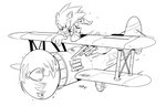 aircraft airplane anthro biped biplane clothing crouching duo footwear fur gloves grin handwear male plantigrade shoes smile vehicle wind ballad-of-gilgalad sega sonic_the_hedgehog_(series) miles_prower sonic_the_hedgehog canid canine eulipotyphlan fox hedgehog mammal 2019 black_and_white digital_media_(artwork) monochrome