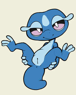 anthro anus biped blue_tail closed_smile female feral fingers genitals looking_at_viewer midair mouth_closed non-mammal_vulva pink_sclera pupils simple_background smile snout solo spread_legs spreading tail vulva white_eyes itsunknownanon nintendo pokemon pokemon_winds_and_waves gecqua generation_10_pokemon pokemon_(species) 2026 4:5 digital_media_(artwork) hi_res
