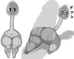 big_butt blush blush_lines butt cutlery female kitchen_utensils kneeling penis_shadow shocked shy solo spoon thick_thighs tools wide_hips darky animate_inanimate absurd_res hi_res monochrome