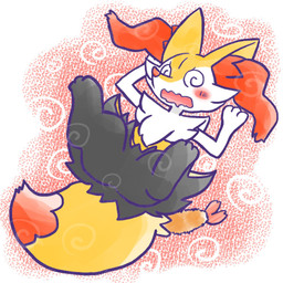 ambiguous_anthro ambiguous_gender anthro biped blush blush_stickers digitigrade dipstick_tail featureless_crotch food front_view high-angle_view legs_up lying markings object_in_tail on_back shrimp_(food) simple_background snout solo spiral spiral_eyes tail tail_markings wavy_mouth annyui0611 nintendo pokemon braixen canid generation_6_pokemon mammal pokemon_(species) 1:1 2024 digital_drawing_(artwork) digital_media_(artwork) full-length_portrait hi_res japanese_description portrait translated_description