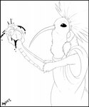 anthro aztec blood bodily_fluids gore headdress heart_(organ) holding_heart_(organ) male organs ritual_sacrifice sacrifice solo oddbird apodiform avian bird hummingbird hi_res monochrome