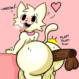 anal anal_penetration anthro balls big_butt big_penis black_penis breath butt cat_tail collar duo fucked_silly fur genitals huge_butt huge_penis humanoid_genitalia humanoid_penis hyper hyper_butt hyper_genitalia hyper_penis love male male/male meow panting penetration penile penile_penetration penis penis_in_ass sex sex_on_table solo_focus sound_effects text white_body white_fur young boy_kisser_(meme) silly_cat_(mauzymice) domestic_cat felid feline felis mammal 1:1 hi_res meme