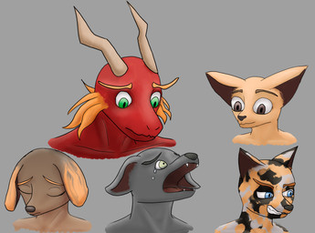 angry anthro bodily_fluids crying female group horn male sad simple_background tears marunishkek mythology canid canine canis domestic_cat domestic_dog dragon felid feline felis fennec_fox fox mammal mythological_creature mythological_scalie scalie true_fox absurd_res bust_portrait hi_res portrait sketch