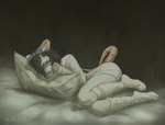 anthro bodily_fluids clothing depression feet female footwear sad socks solo tail tears toes yudvacof mammal mouse murid murine rat rodent hi_res