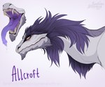 ambiguous_gender feral mane mouth_closed mouth_shot open_mouth purple_mane purple_tongue sharp_teeth side_view solo tan_eyes tan_teeth teeth tongue tongue_out uvula white_body santanahoffman mythology allcroft dragon mythological_creature mythological_scalie scalie