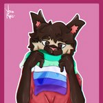 anthro fur lgbt_pride male markings multicolored_body multicolored_fur pink_inner_ear pink_nose pride_colors rainbow_flag rainbow_pride_flag rainbow_symbol simple_background solo vincian_pride_colors white_body white_fur voidryes lgbt_pride_month voidryes_(character) domestic_cat felid feline felis mammal siamese digital_media_(artwork)