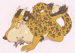 anthro belly big_breasts big_feet breast_play breasts brown_hair duo erection extreme_size_difference facial_horn feet female full_foot_pawpads fur hair horn huge_breasts hyper hyper_breasts larger_female lying macro male male/female markings nose_horn nude on_front overweight overweight_anthro overweight_female plantigrade sex size_difference smaller_male soles spikes spots spotted_body spotted_fur titfuck voluptuous_anthro voluptuous_female yellow_body yellow_fur seraphictiger mythology canid canine dragon felid fish furred_dragon furred_scalie hybrid leopard mammal marine mythological_creature mythological_scalie pantherine scalie shark hi_res