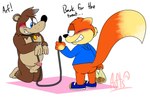 anthro bag balls barking bdsm begging begging_pose blue_eyes blush bodily_fluids bottomless bottomless_anthro bottomless_male brown_body brown_fur butt clothed clothing collar command dialogue dominant dominant_male duo embarrassed erection food footwear fur genital_fluids genitals hoodie jacket leash male navel nude orange_body orange_fur penis petplay pose precum pubes roleplay shoes simple_background smile sweat tail text topwear white_background squirrelfromthesouth banjo-kazooie conker's_bad_fur_day rareware banjo_(banjo-kazooie) conker bear brown_bear mammal rodent sciurid tree_squirrel ursine hi_res