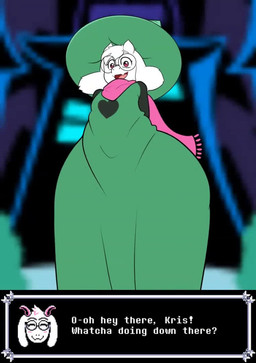 anthro big_diaper blush bodily_fluids bulge clothed clothing clothing_lift detailed_bulge dialogue_box dialogue_with_sound_effects diaper diaper_fetish eyewear femboy genital_fluids genitals glasses huge_diaper looking_pleasured male offscreen_character panties penis scarf slightly_chubby solo sound_effects submissive submissive_male text unclean_diaper underwear urine used_diaper using_diaper wearing_diaper wet_diaper wetting wetting_diaper wide_hips the_sheepl deltarune undertale_(series) ralsei bovid caprine goat mammal 2d_animation animated english_text long_playtime motion_tweening sound video