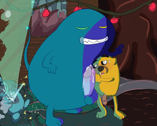 anthro balls bodily_fluids christmas_decorations christmas_lights duo erection genital_fluids genitals male male/male nude penis plushie precum sharp_teeth string_lights sweat sweatdrop teeth kolossal adventure_time cartoon_network bryce_(adventure_time) jermaine_the_dog canid canine canis domestic_dog mammal 2015 digital_media_(artwork) hi_res