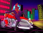 absurd_res anthro bot caliluminos equid equine female hi_res horse mammal motorcycle pony retro solo synthwave tagme vehicle